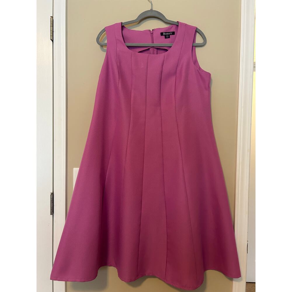 Roaman’s Women’s Plus Size Fit and Flare Suit Dress in Pretty Orchid Size 14W - Picture 5 of 11